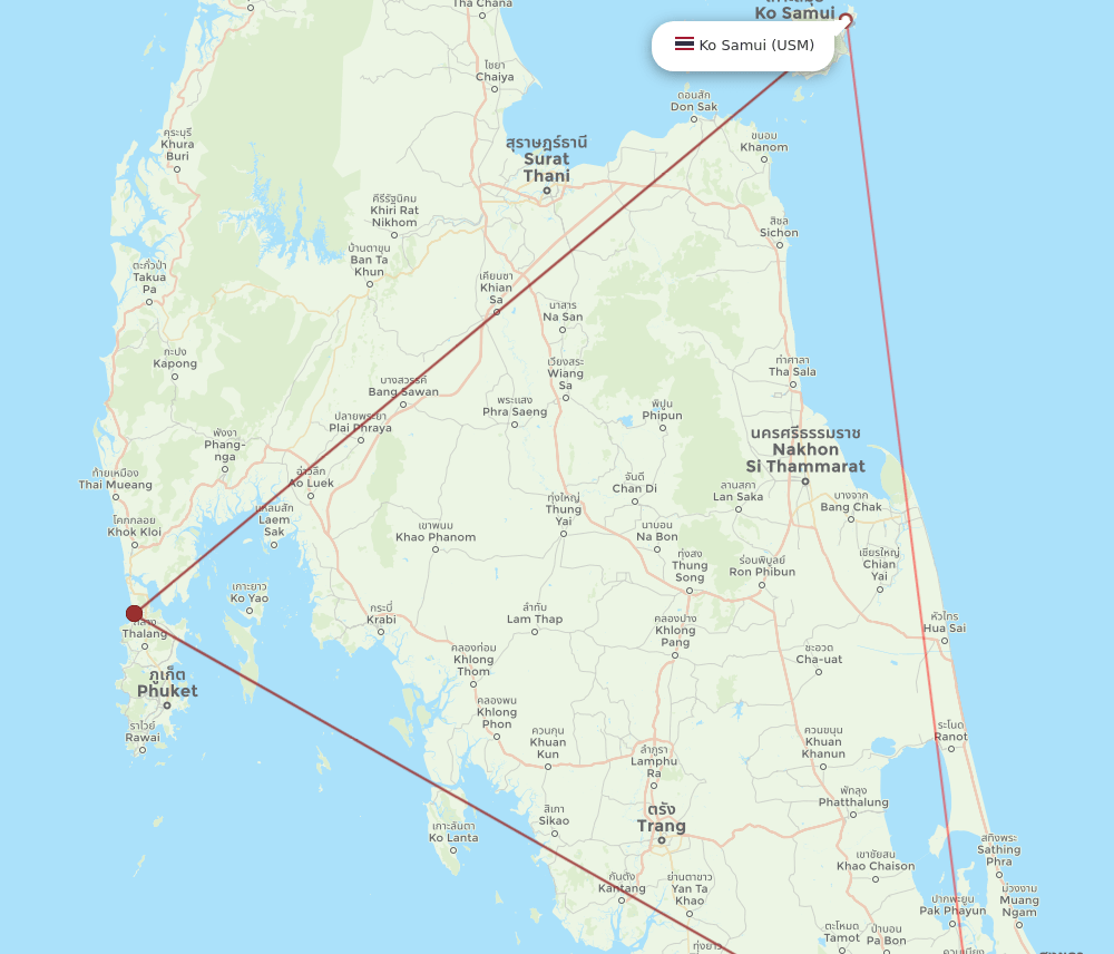 HDY-USM flight routes