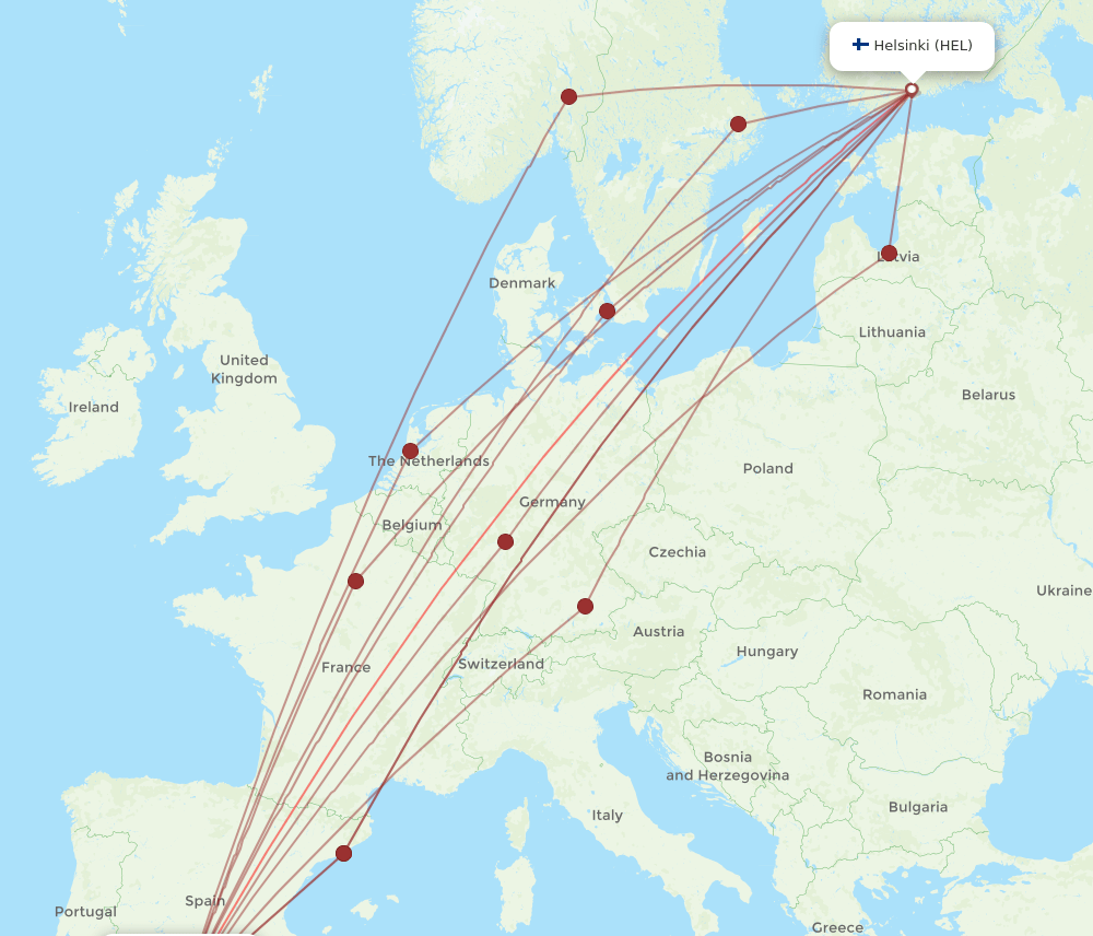 HEL-AGP flight routes