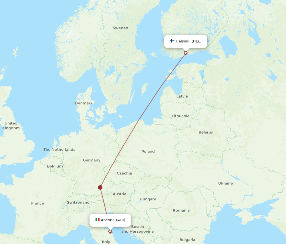 HEL to AOI flights and routes map