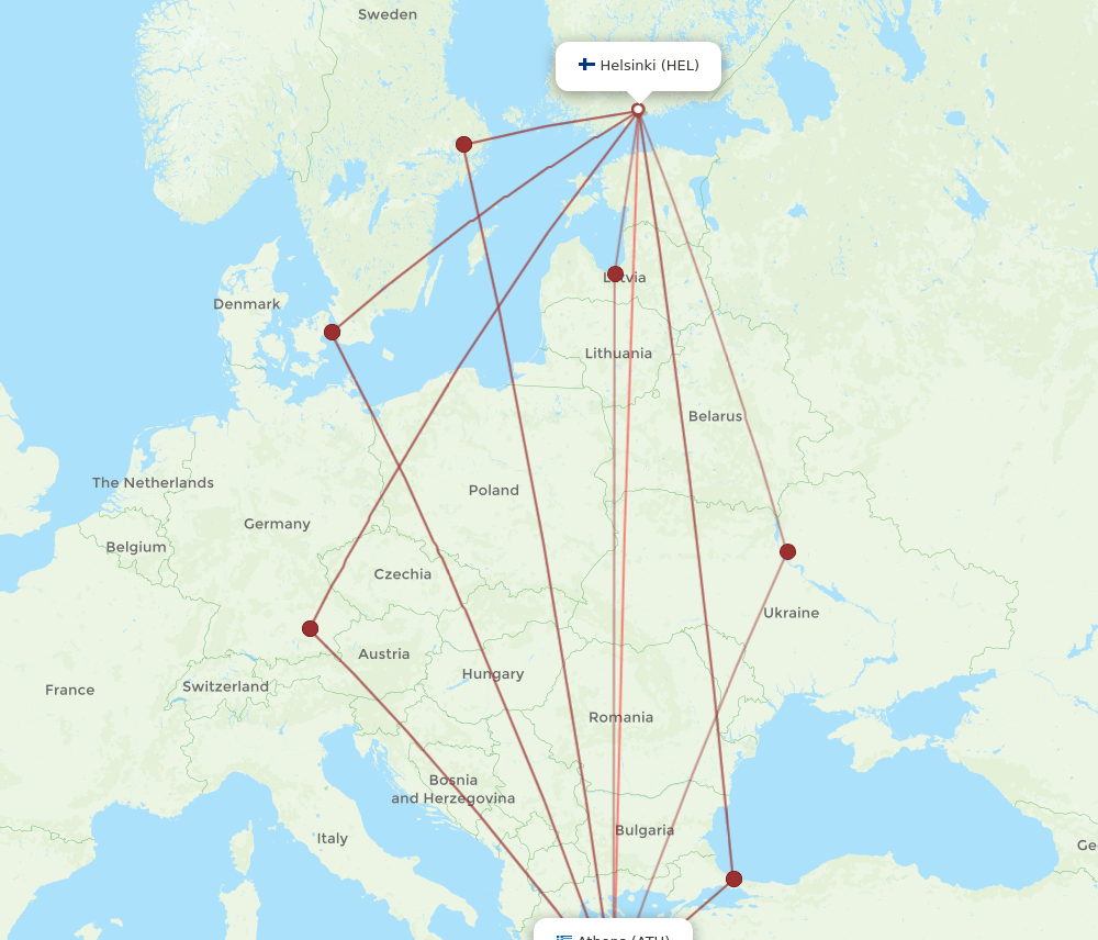 HEL-ATH flight routes