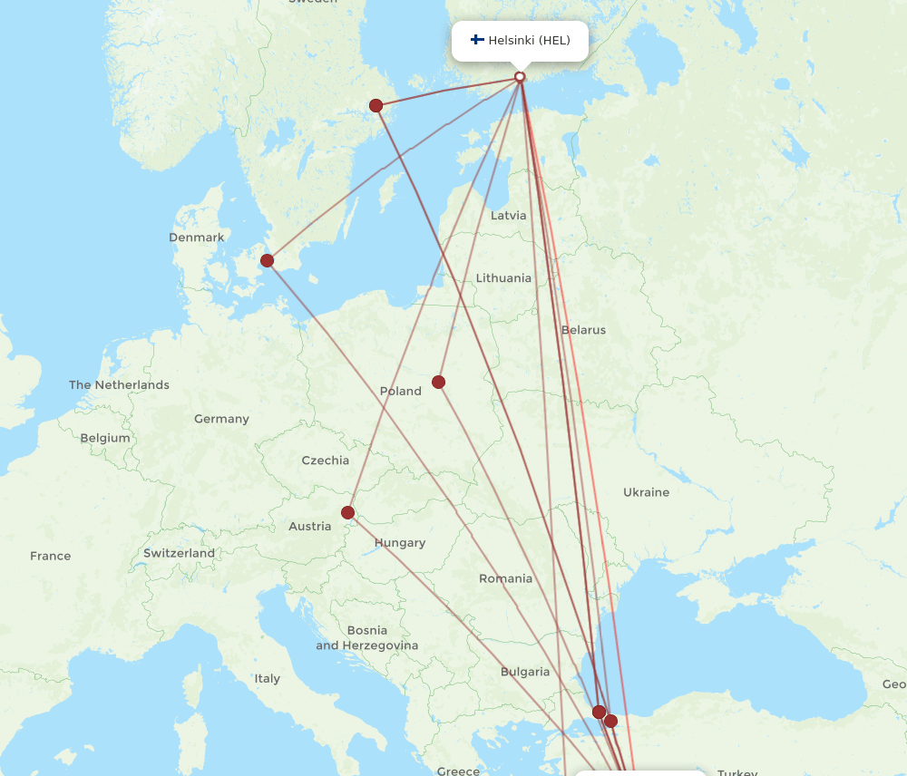HEL-AYT flight routes