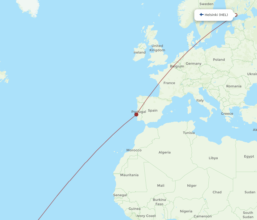 HEL-BEL flight routes