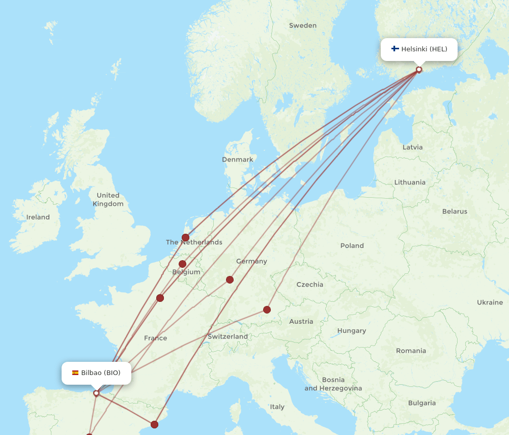 HEL-BIO flight routes