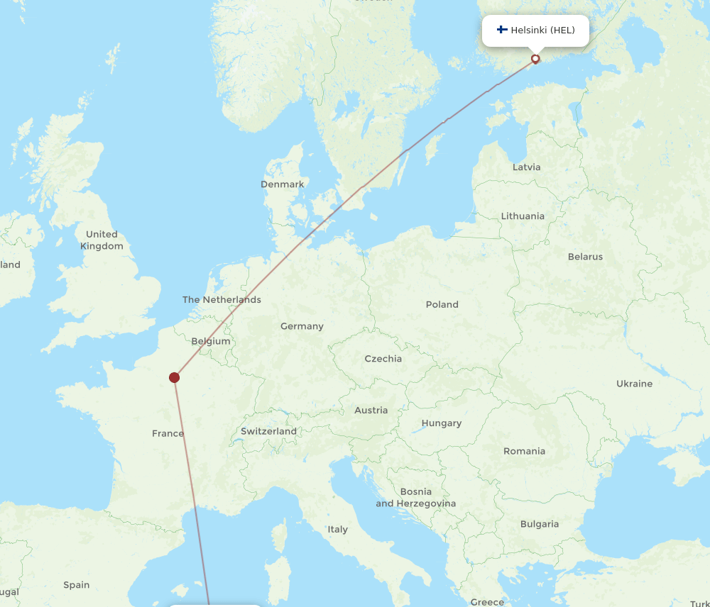 HEL-BJA flight routes