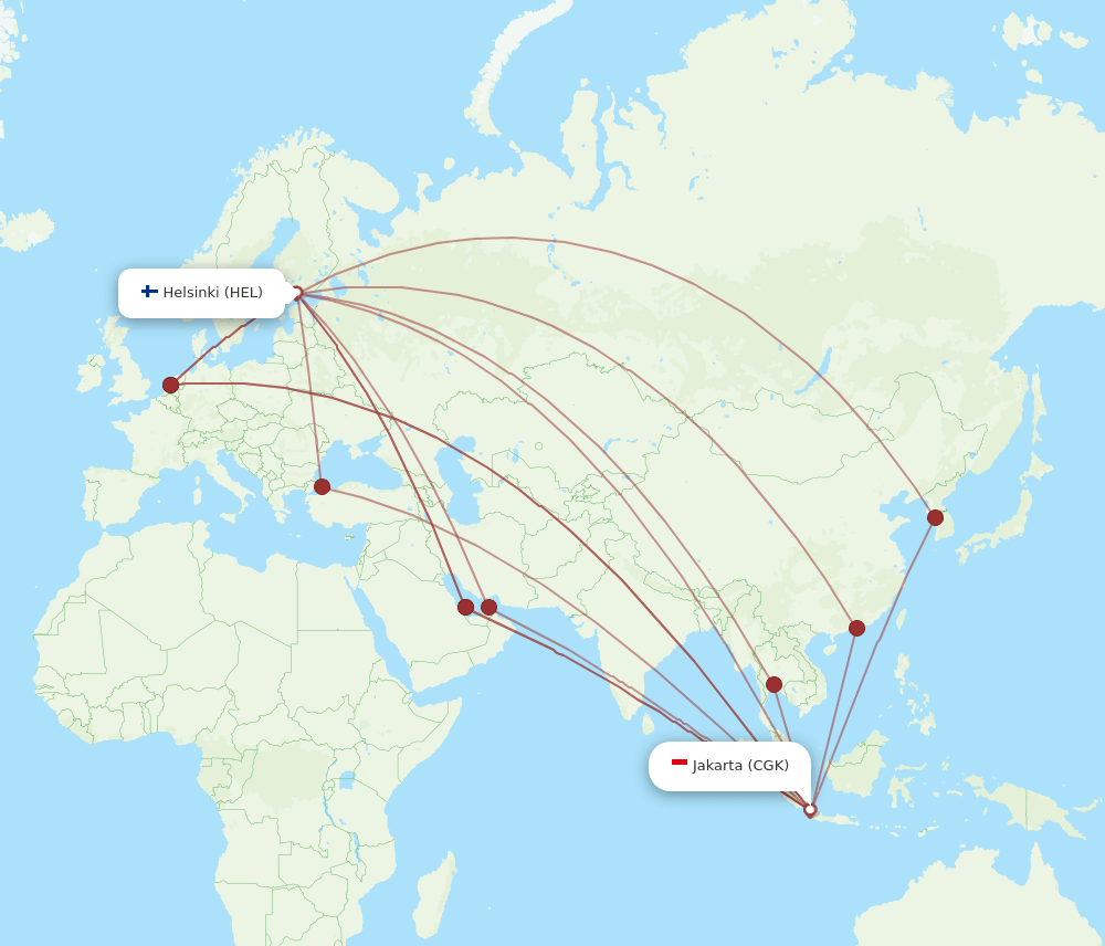 HEL-CGK flight routes