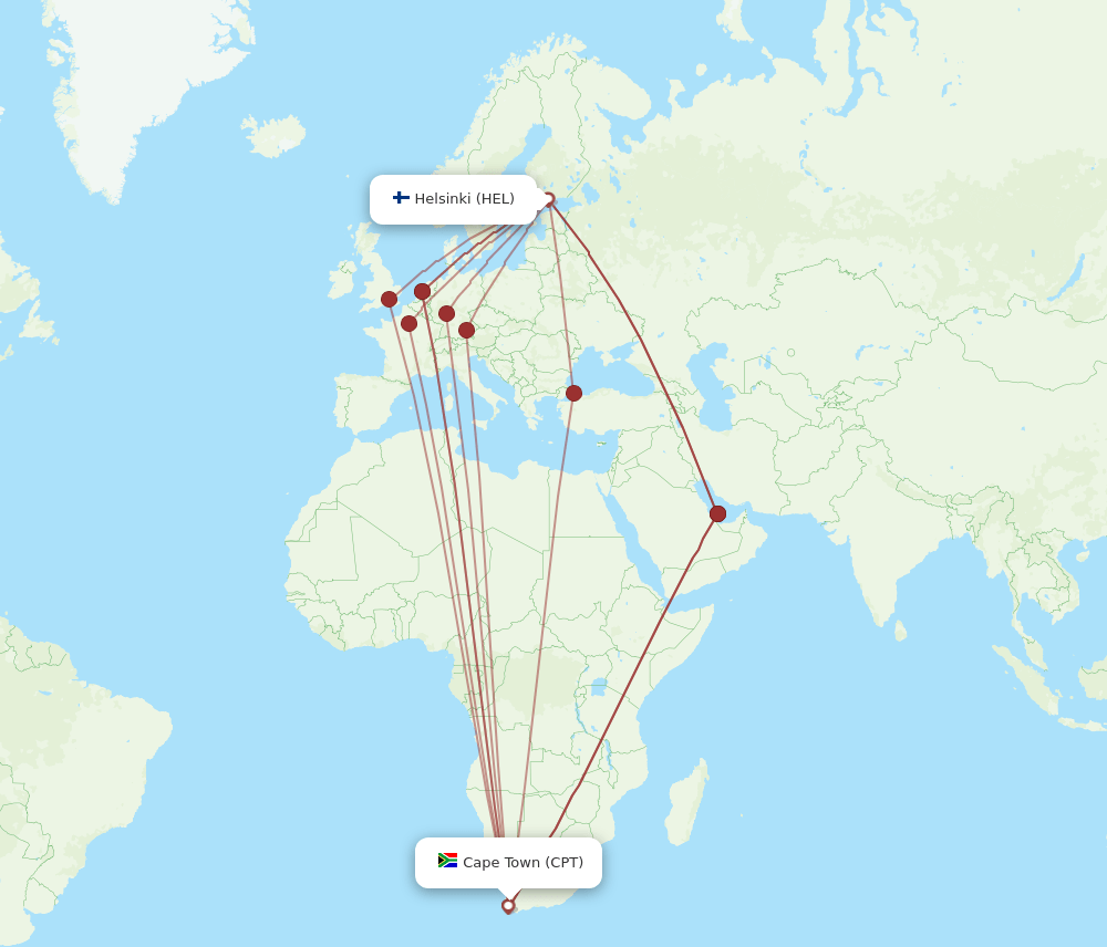 HEL-CPT flight routes