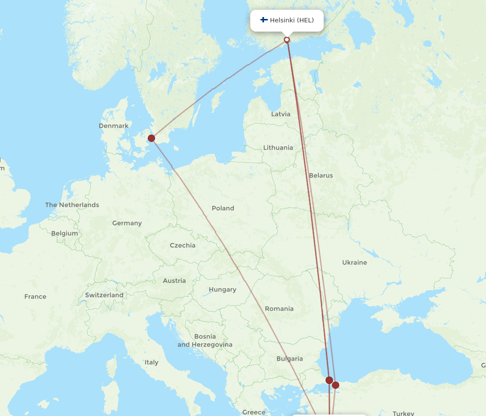 HEL-DLM flight routes