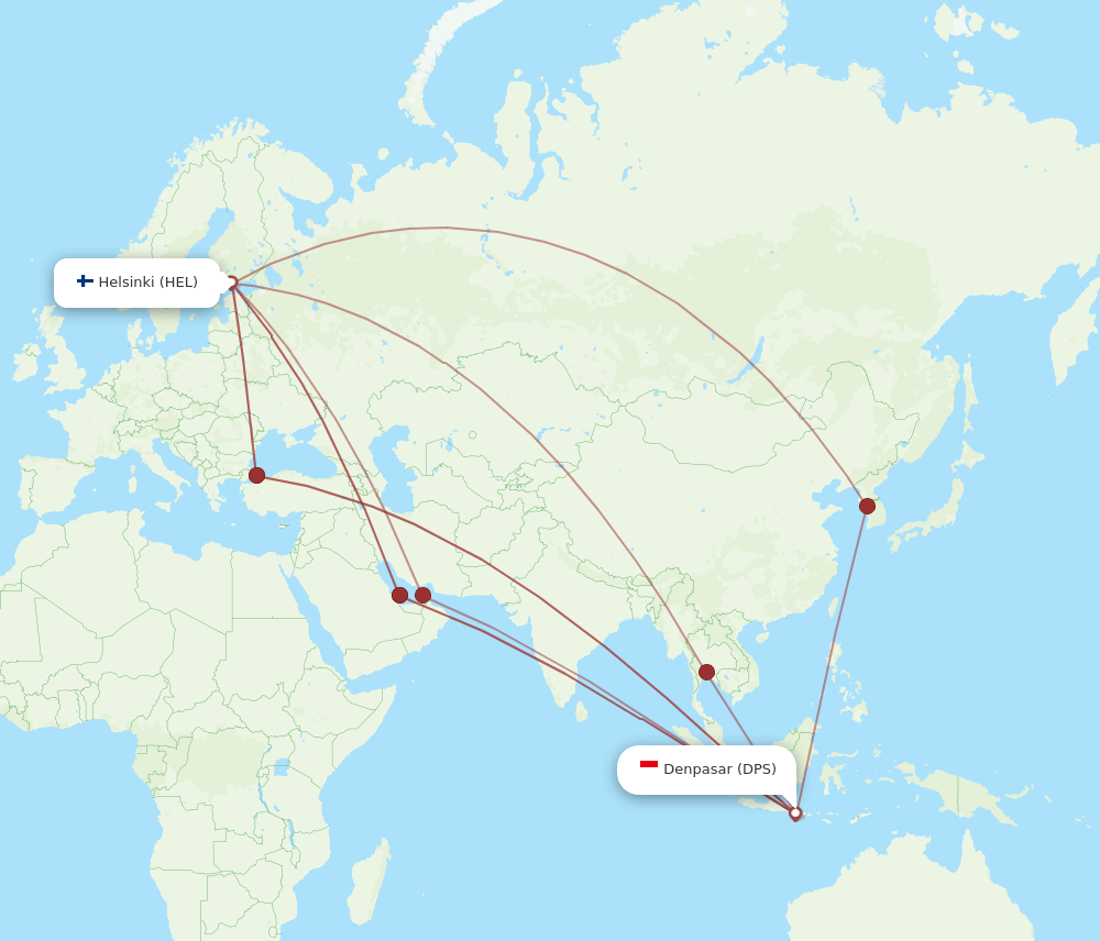 HEL-DPS flight routes