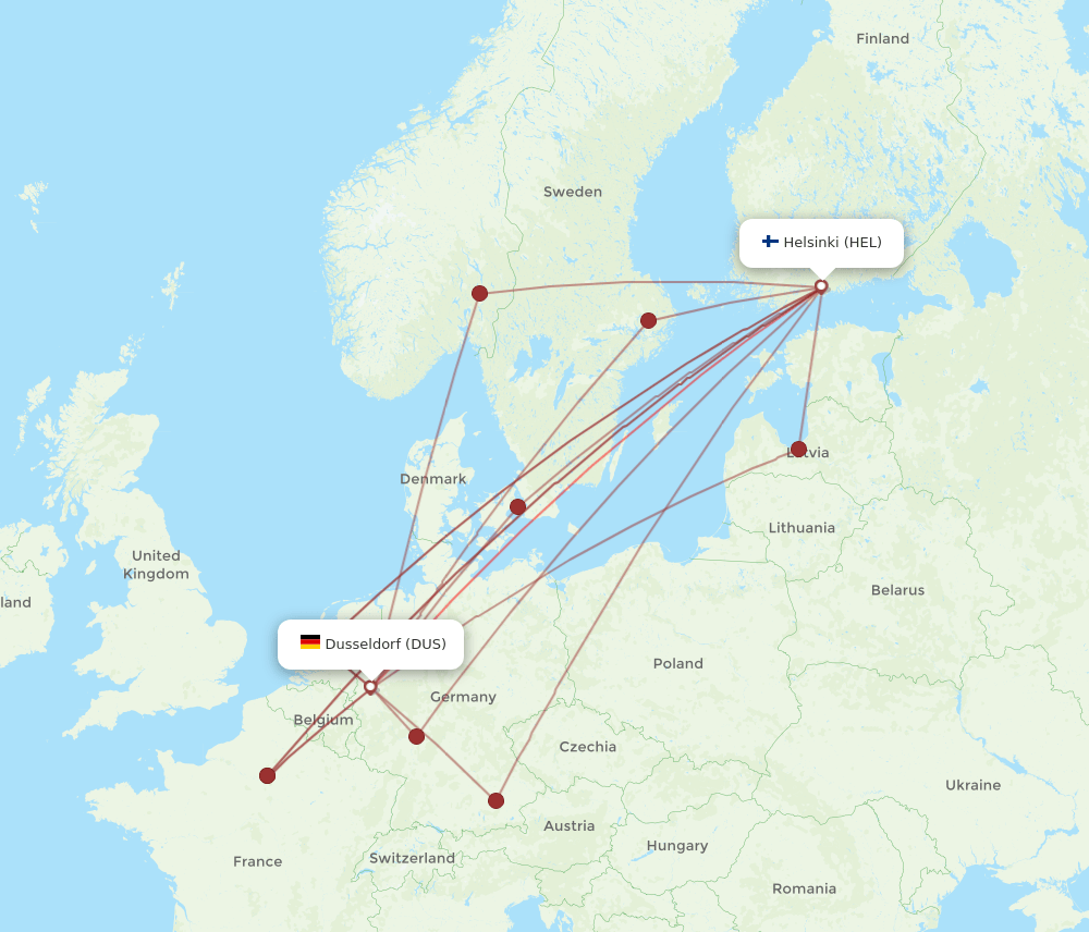 HEL-DUS flight routes