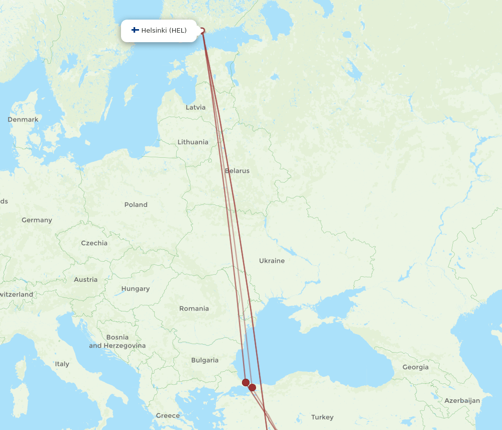 HEL-ECN flight routes