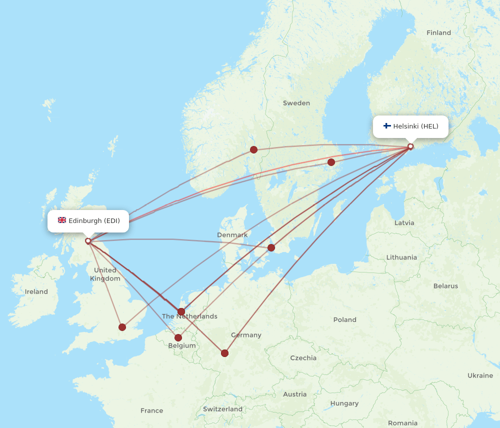 HEL-EDI flight routes
