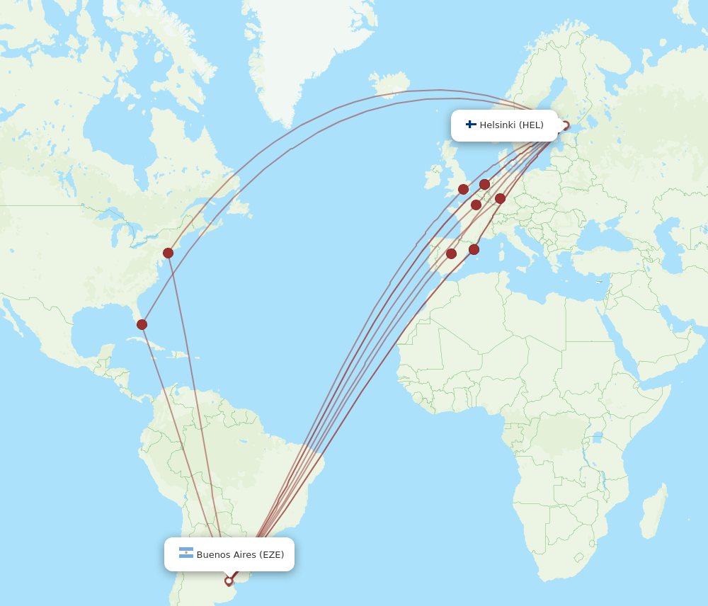 HEL-EZE flight routes