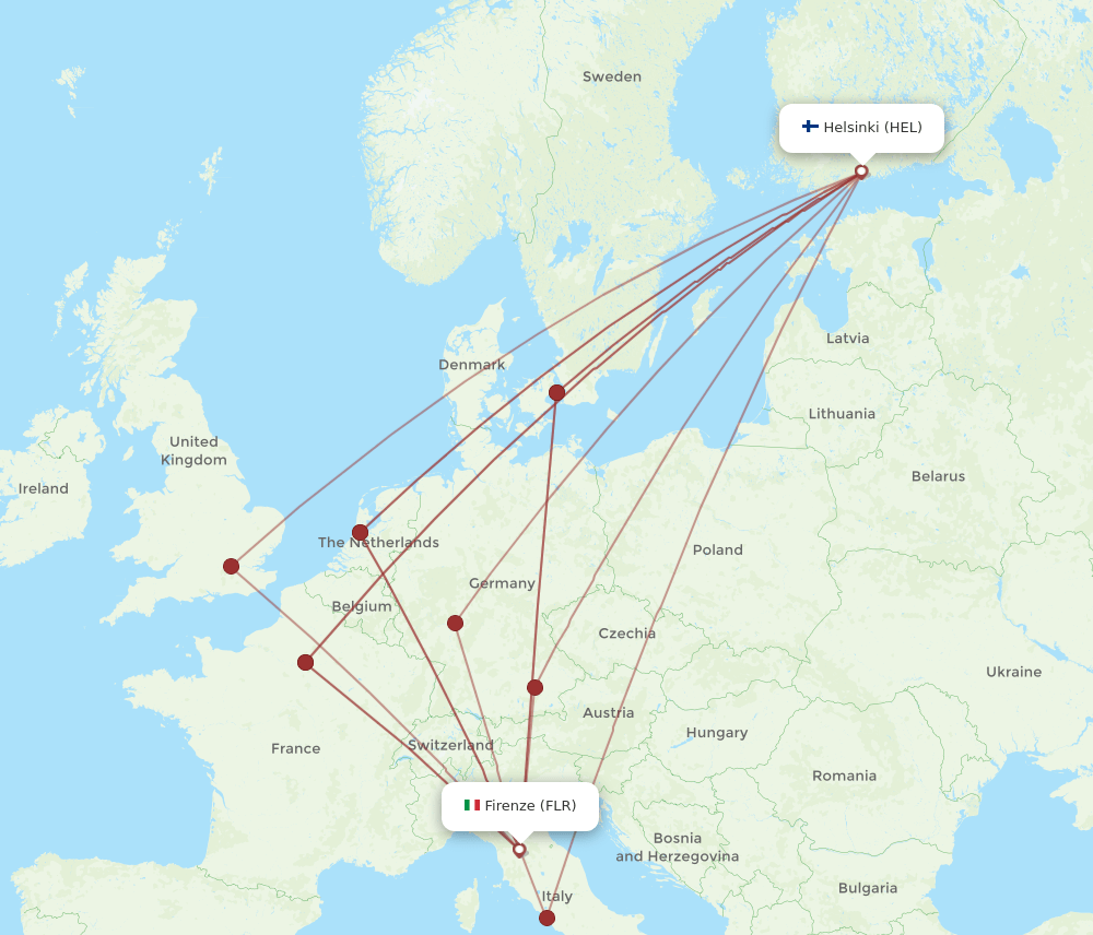 HEL-FLR flight routes