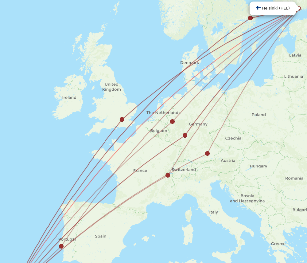 HEL-FNC flight routes