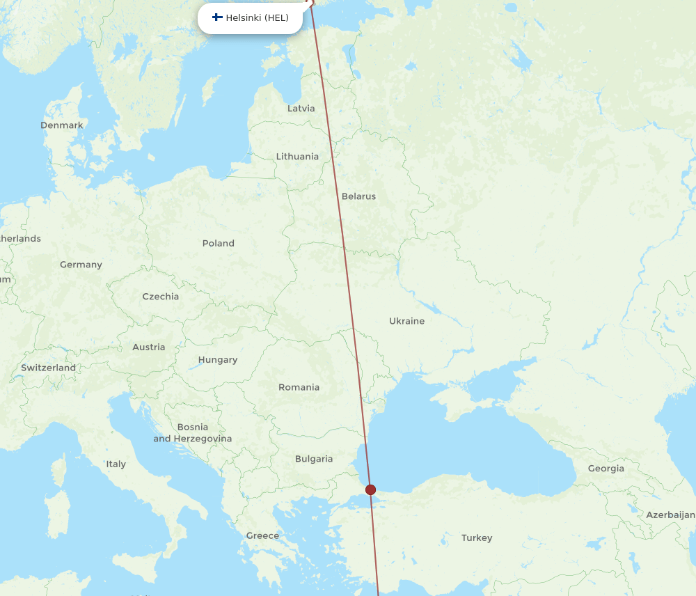 HEL-HBE flight routes