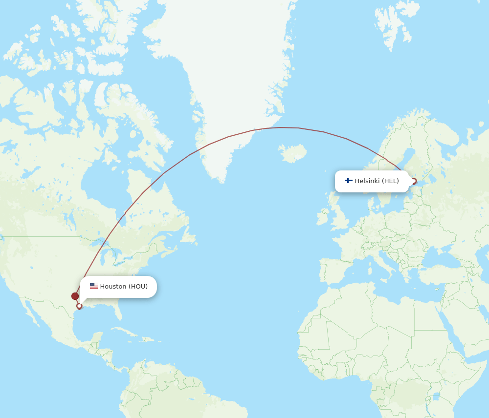 HEL-HOU flight routes