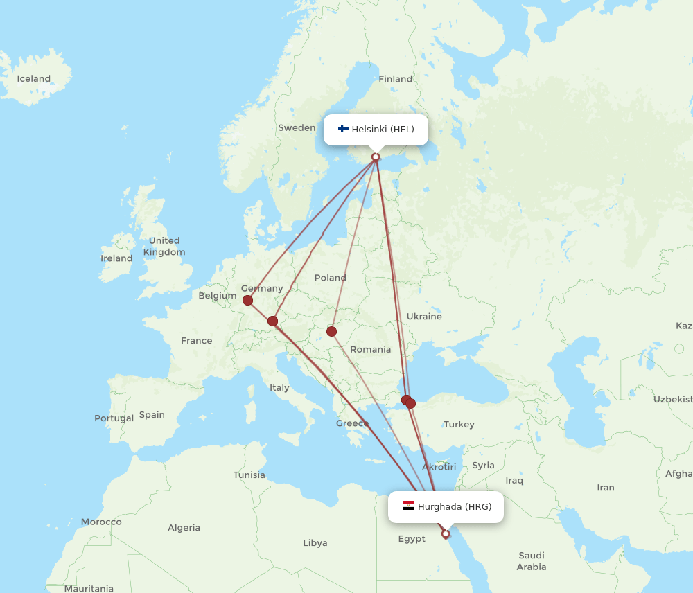 HEL-HRG flight routes