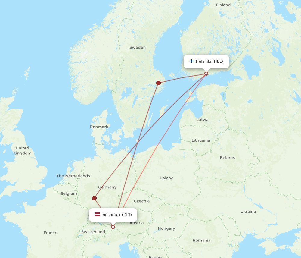 HEL-INN flight routes