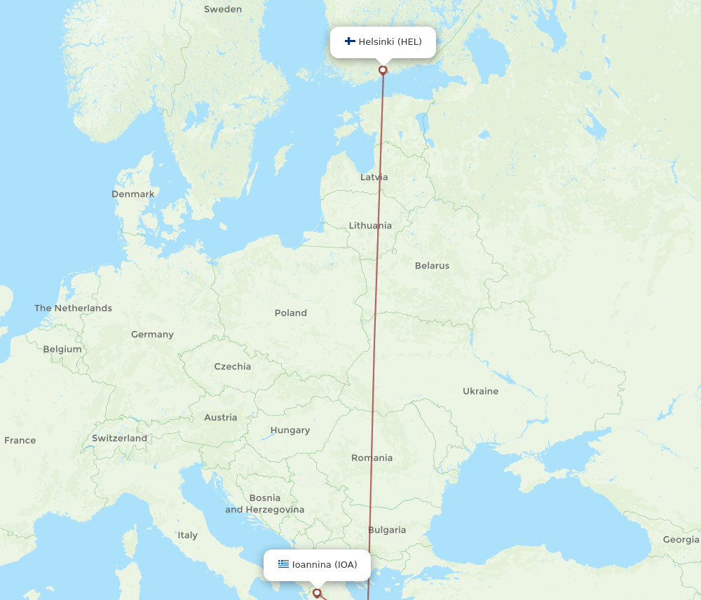 HEL-IOA flight routes