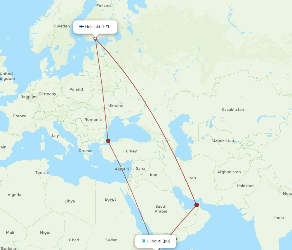 HEL-JIB flight routes