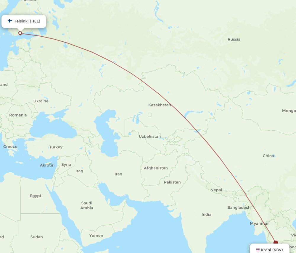 HEL-KBV flight routes