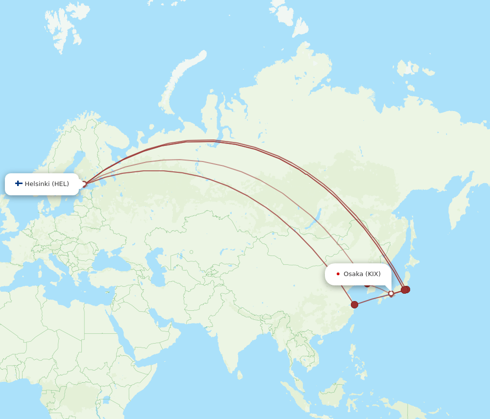 HEL-KIX flight routes