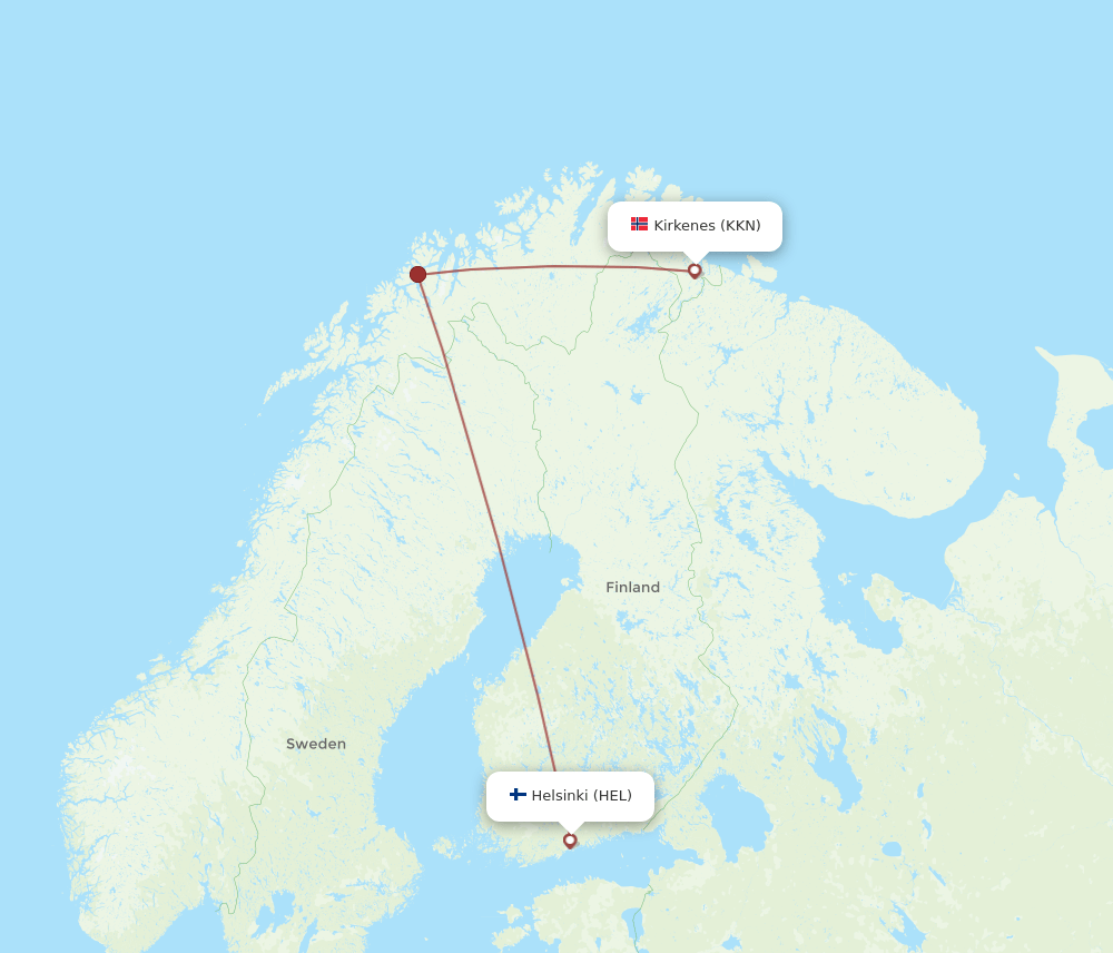 HEL-KKN flight routes
