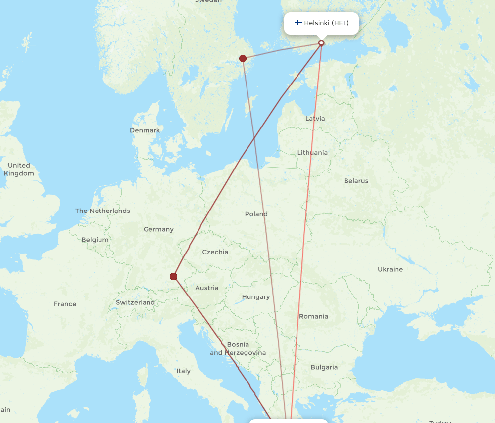 HEL-KLX flight routes