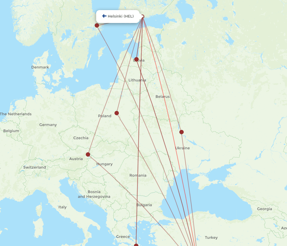 HEL-LCA flight routes