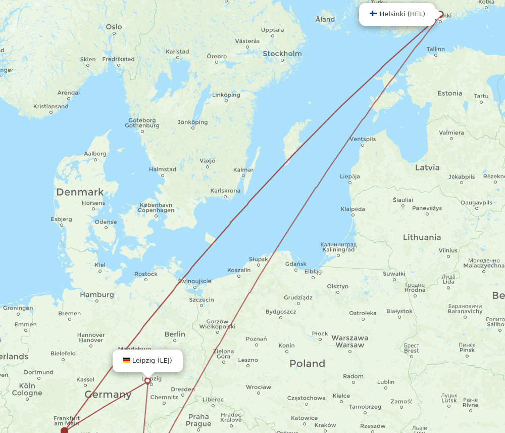 HEL-LEJ flight routes