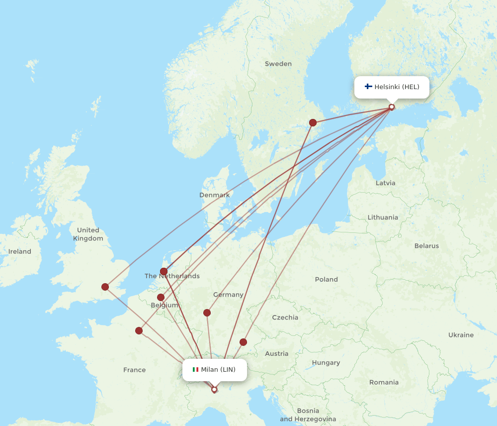 HEL-LIN flight routes