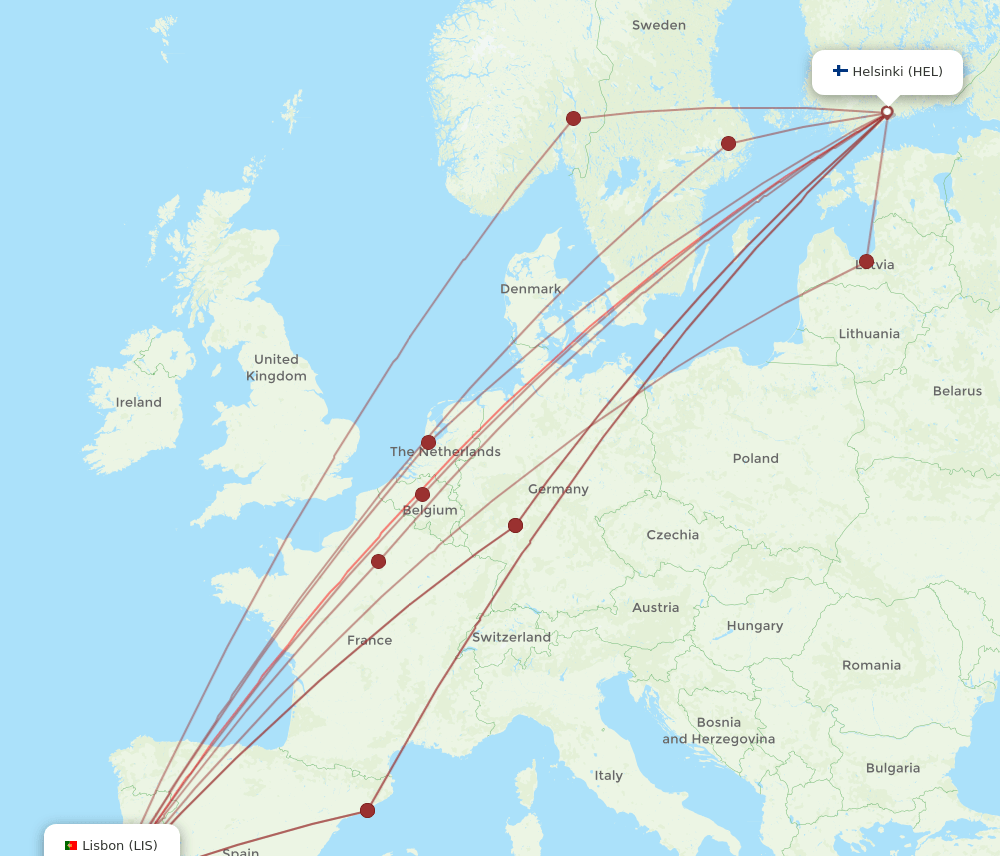 HEL-LIS flight routes