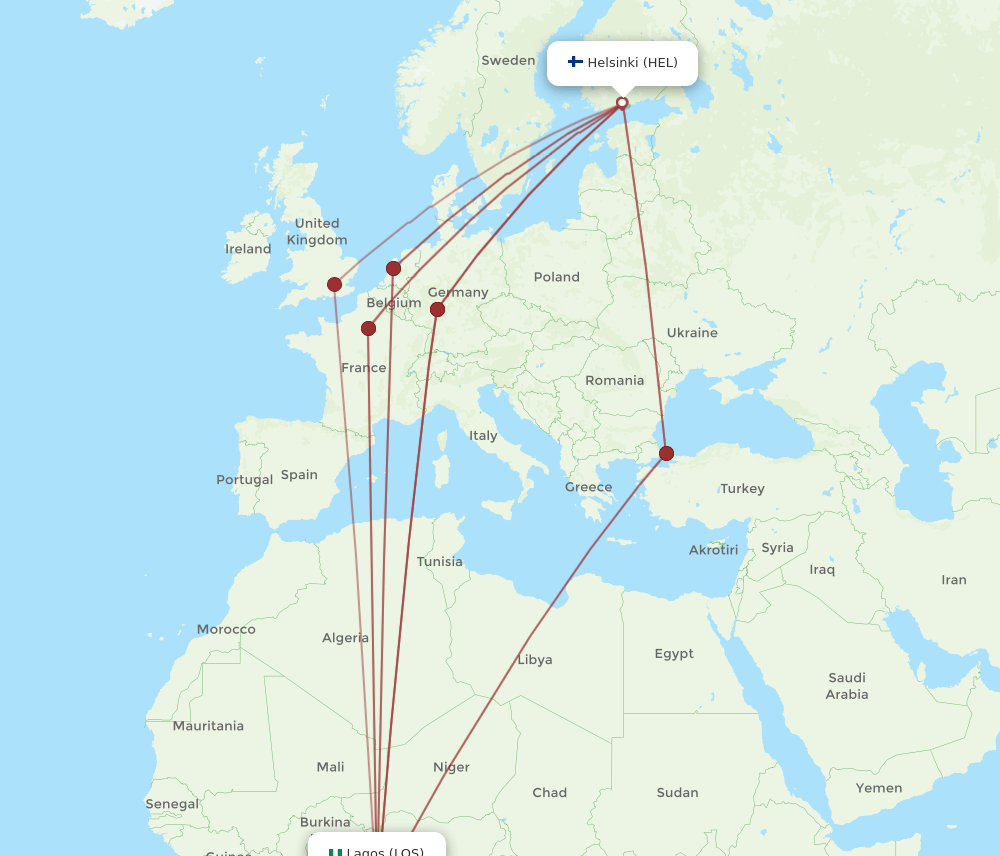 HEL-LOS flight routes