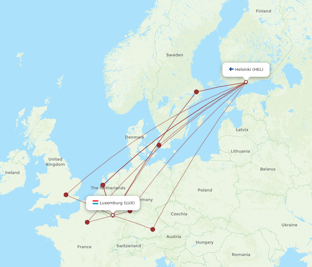 HEL-LUX flight routes