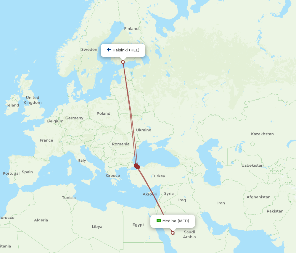 HEL-MED flight routes