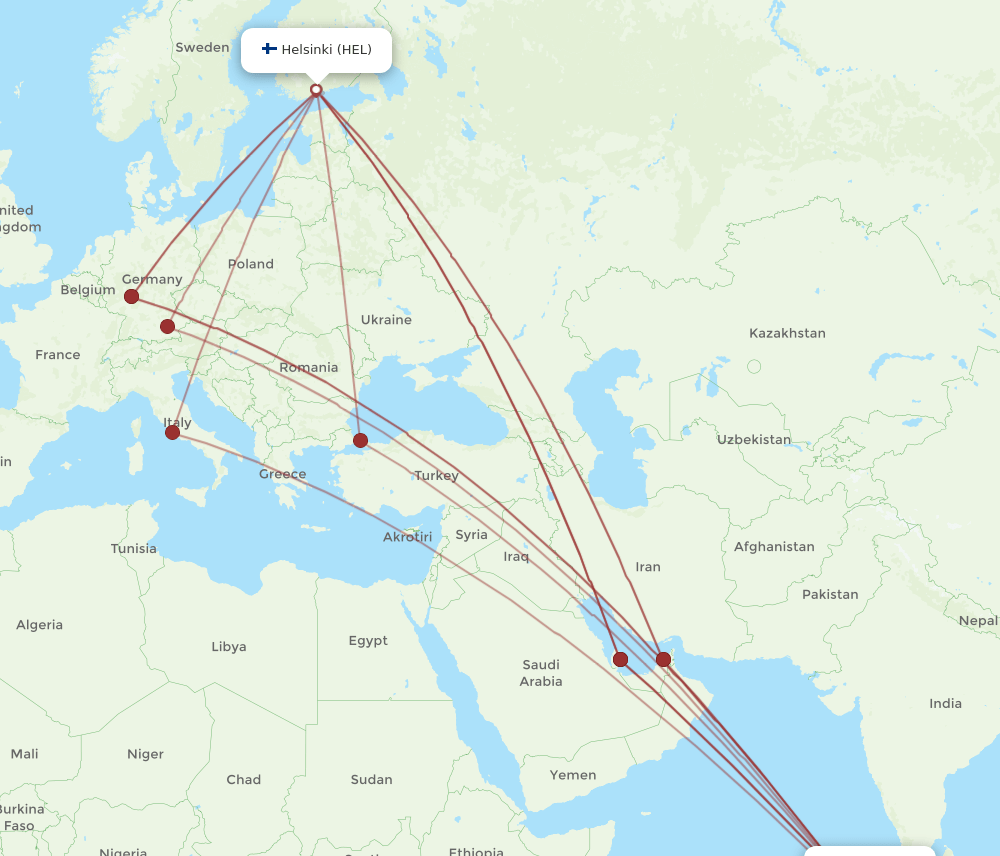 HEL-MLE flight routes