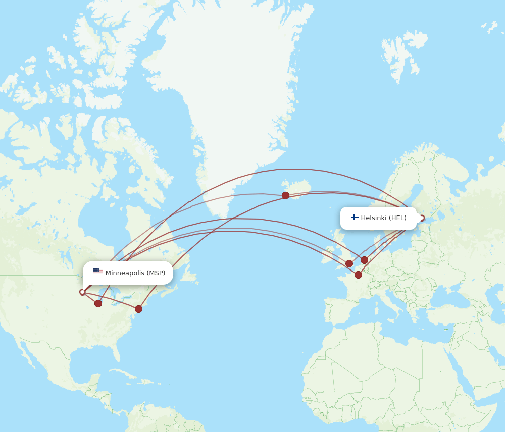 HEL-MSP flight routes