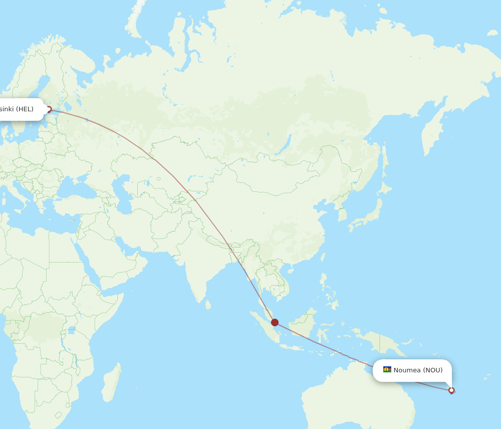 HEL-NOU flight routes