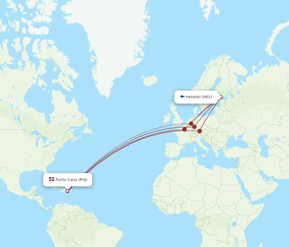 HEL-PUJ flight routes