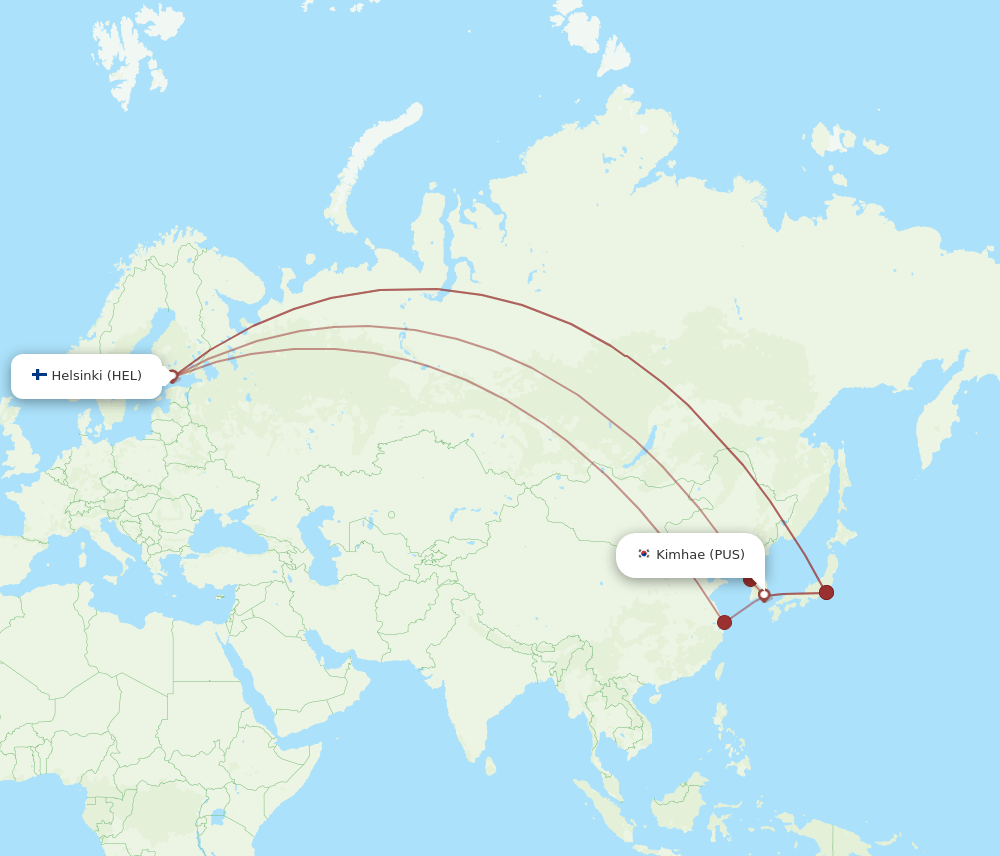 HEL-PUS flight routes