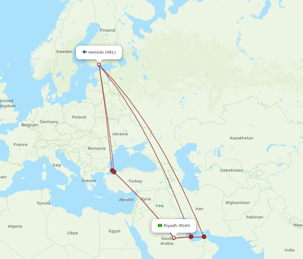 HEL-RUH flight routes