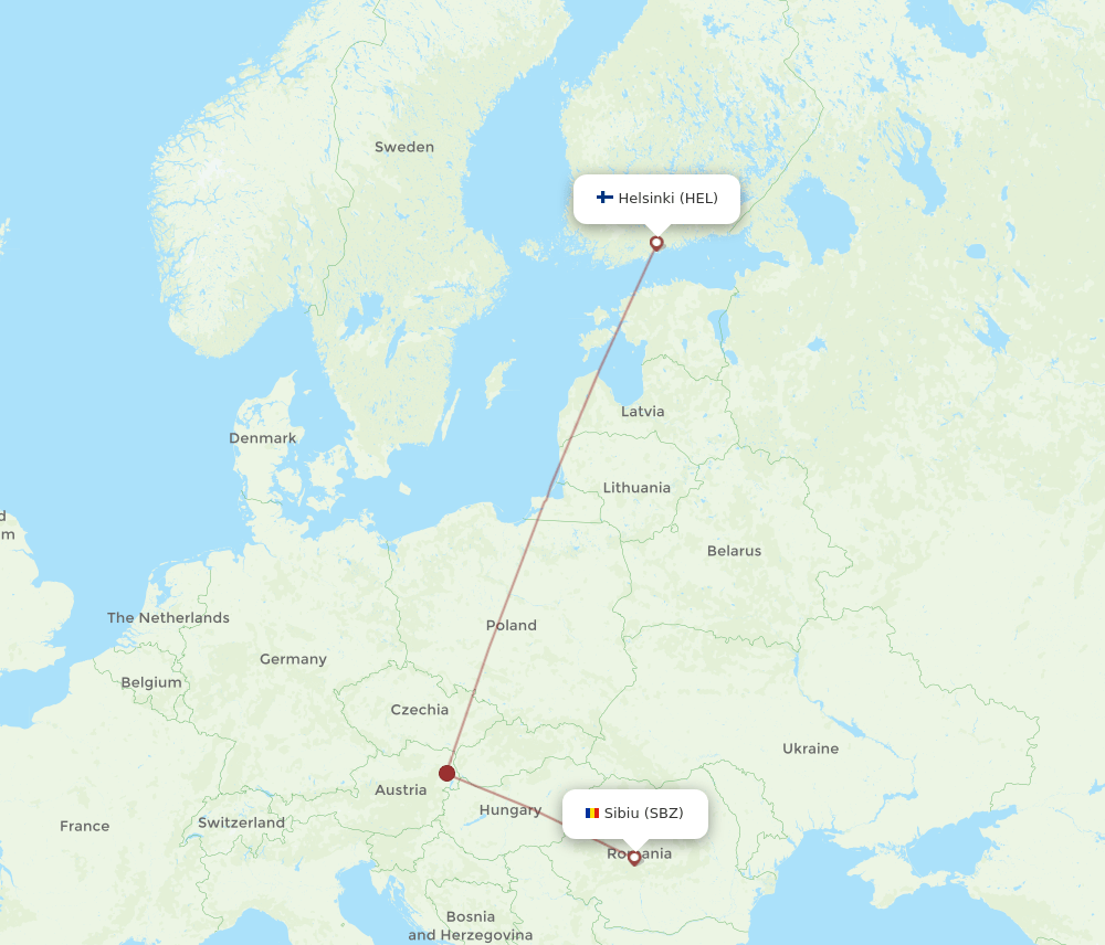 HEL-SBZ flight routes