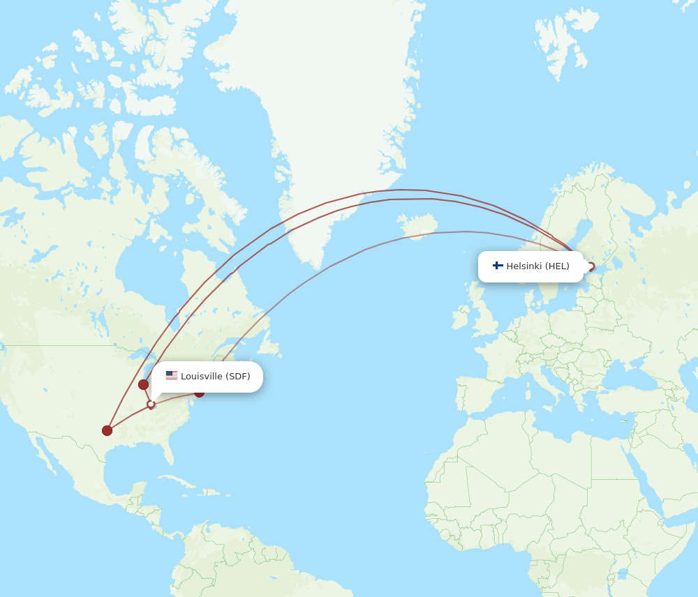 HEL-SDF flight routes