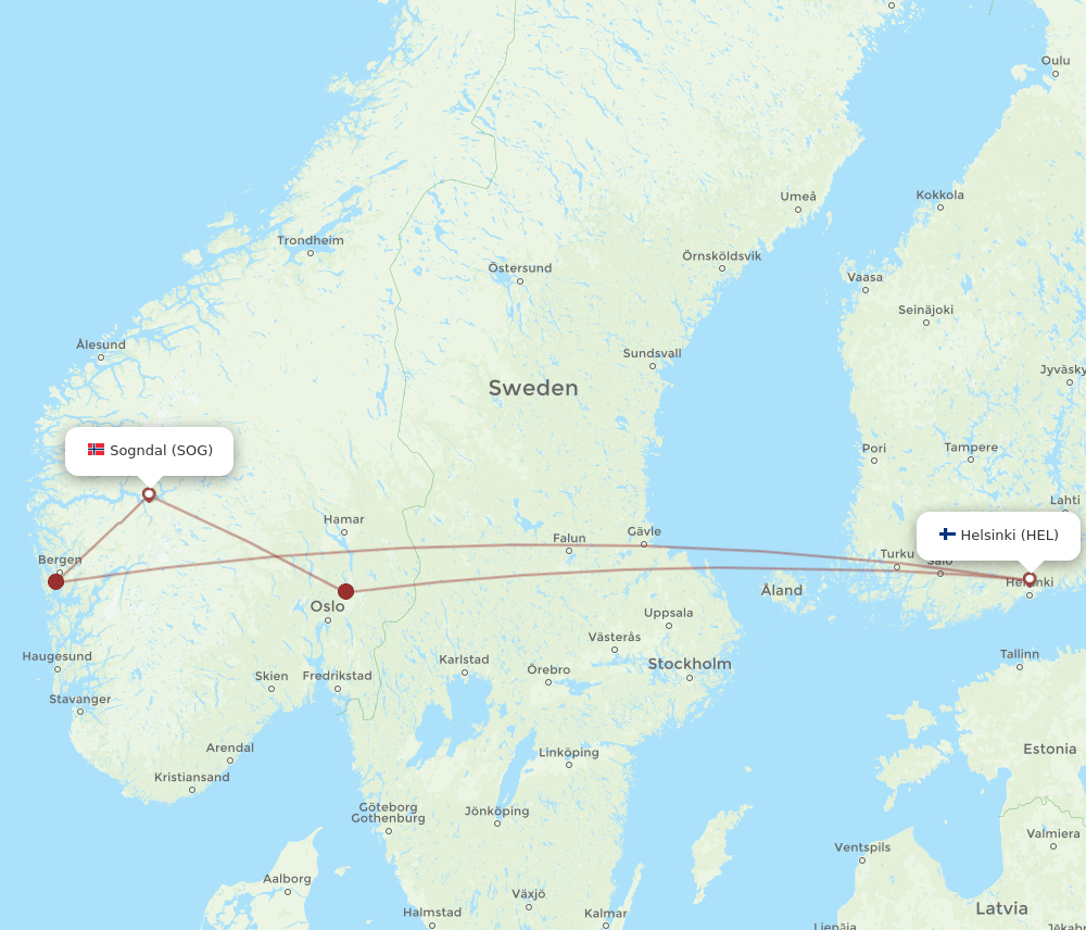 HEL-SOG flight routes