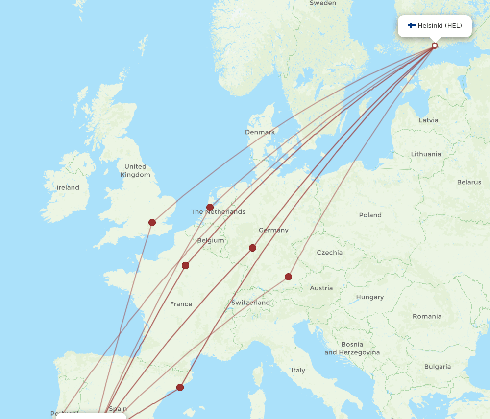 HEL-SVQ flight routes
