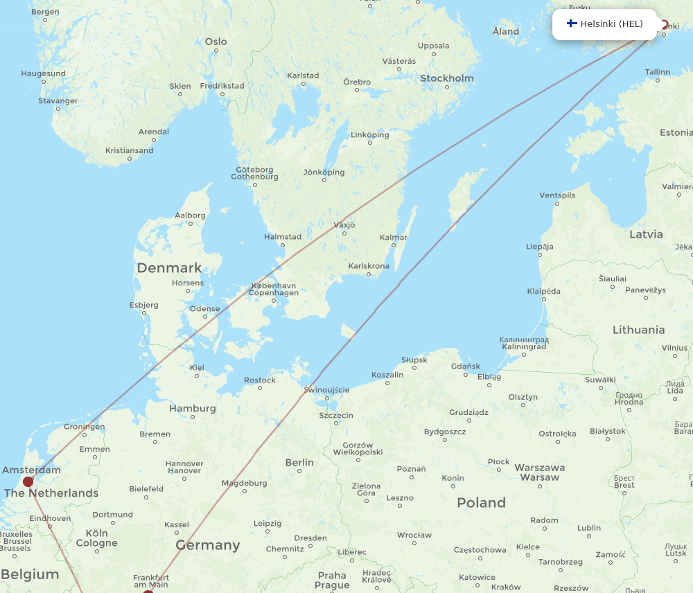HEL-SXB flight routes