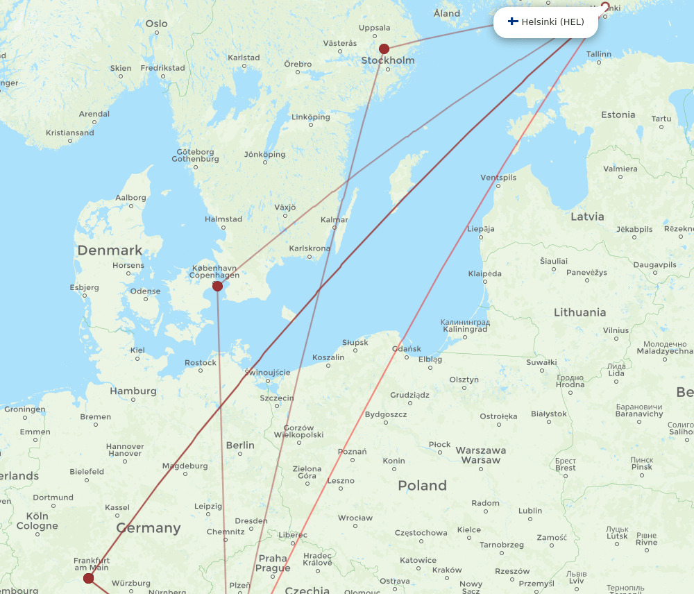 HEL-SZG flight routes