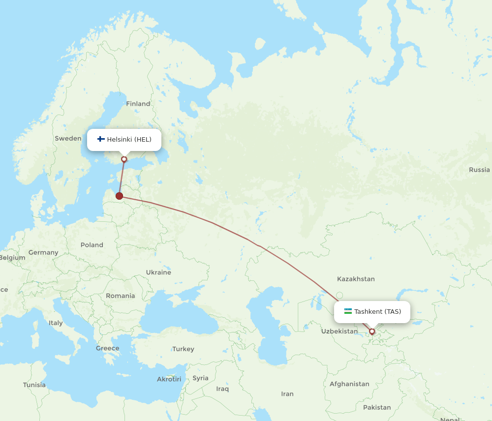 HEL-TAS flight routes