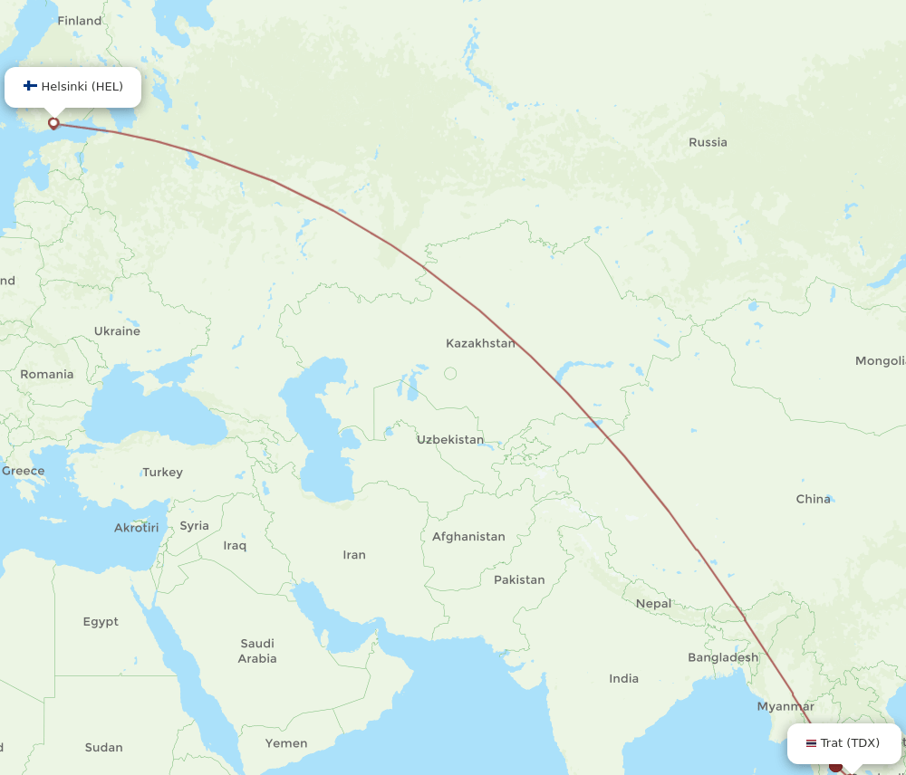 HEL-TDX flight routes