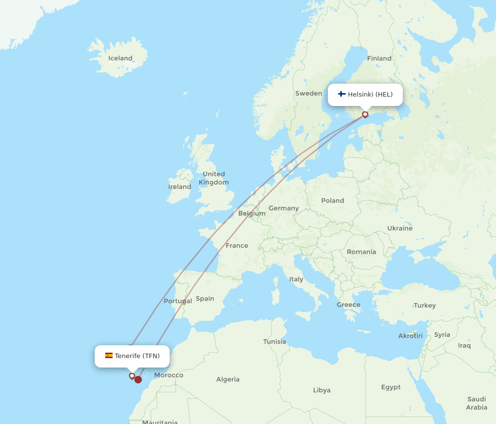 HEL-TFN flight routes